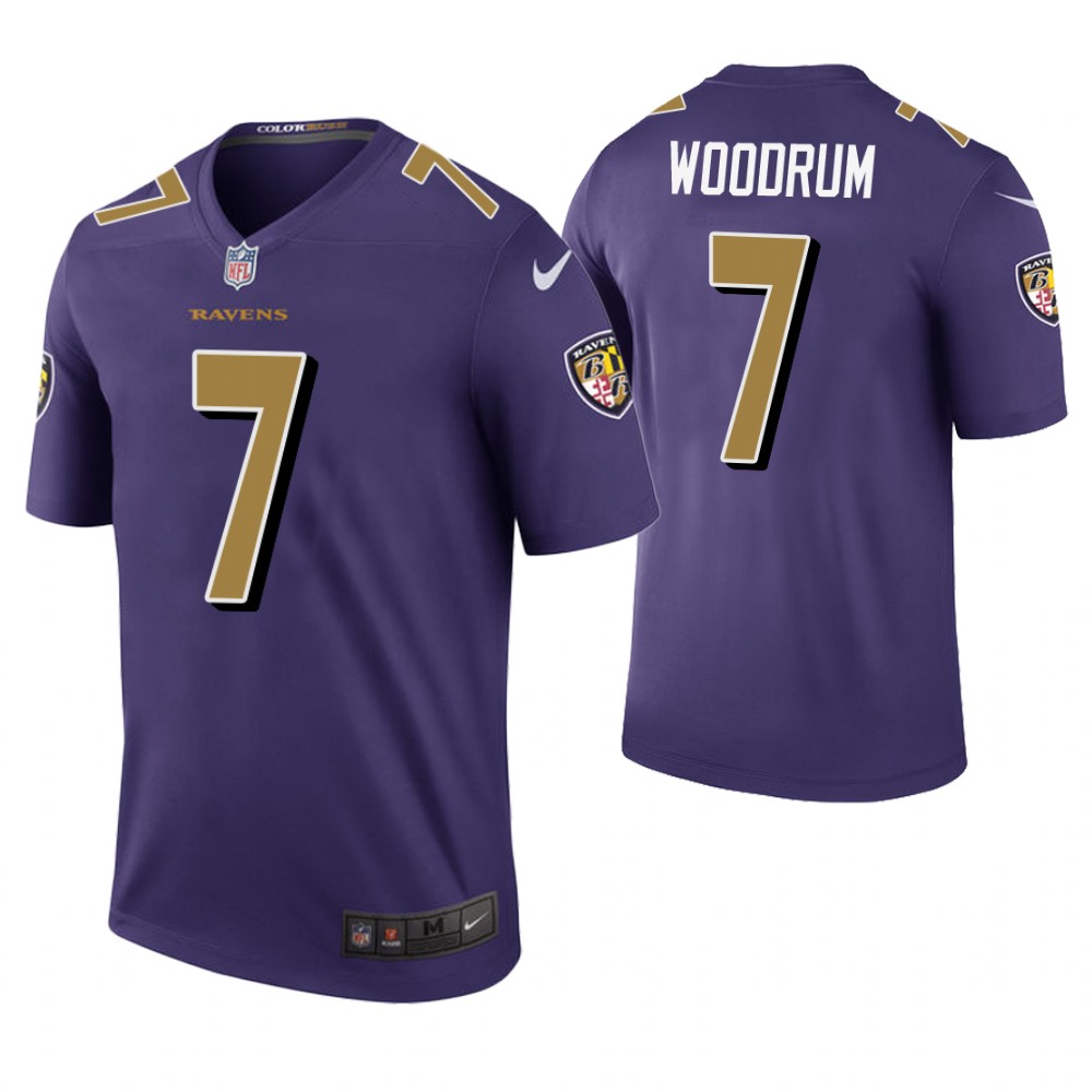 Baltimore Ravens #7 Josh Woodrum Purple Color Rush Legend Jersey Baltimore Ravens #7 Josh Woodrum Purple Color Rush Legend Jersey