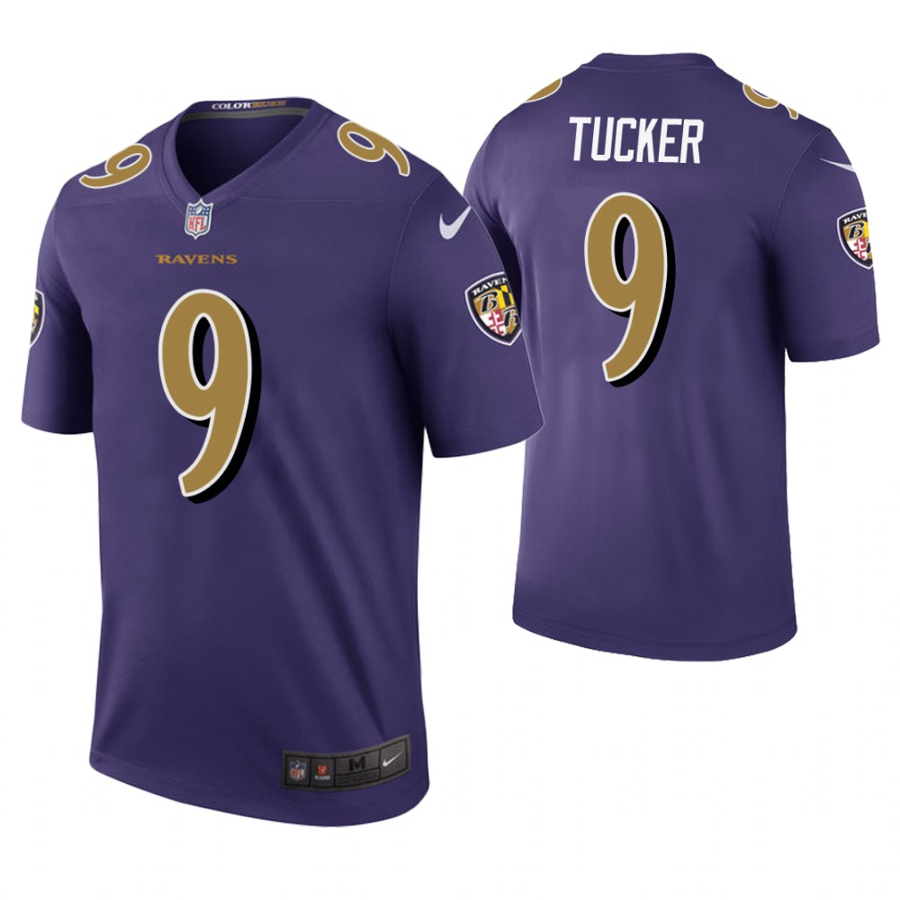 Baltimore Ravens #9 Justin Tucker Purple Color Rush Legend Jersey
