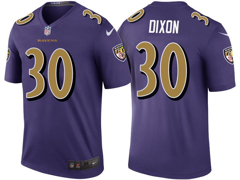 Baltimore Ravens #30 Kenneth Dixon Purple Color Rush Legend Jersey