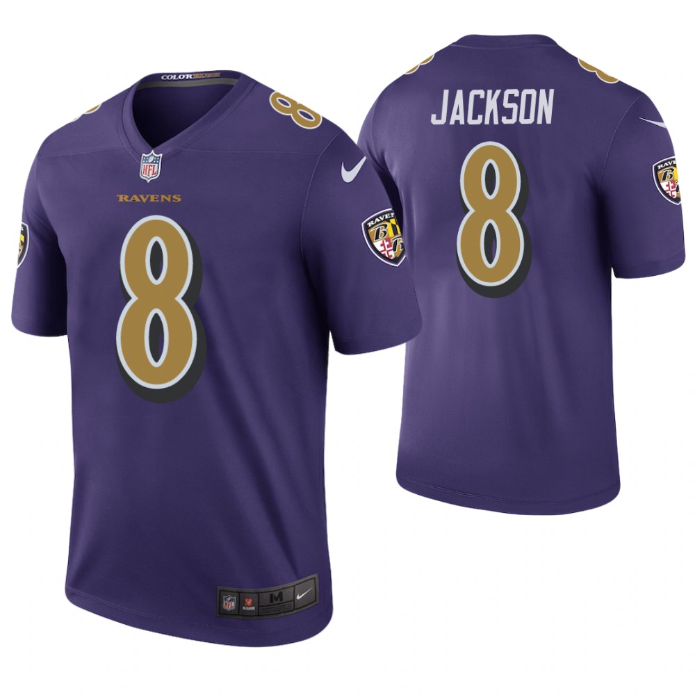 Baltimore Ravens #8 Lamar Jackson Purple Color Rush Legend Jersey