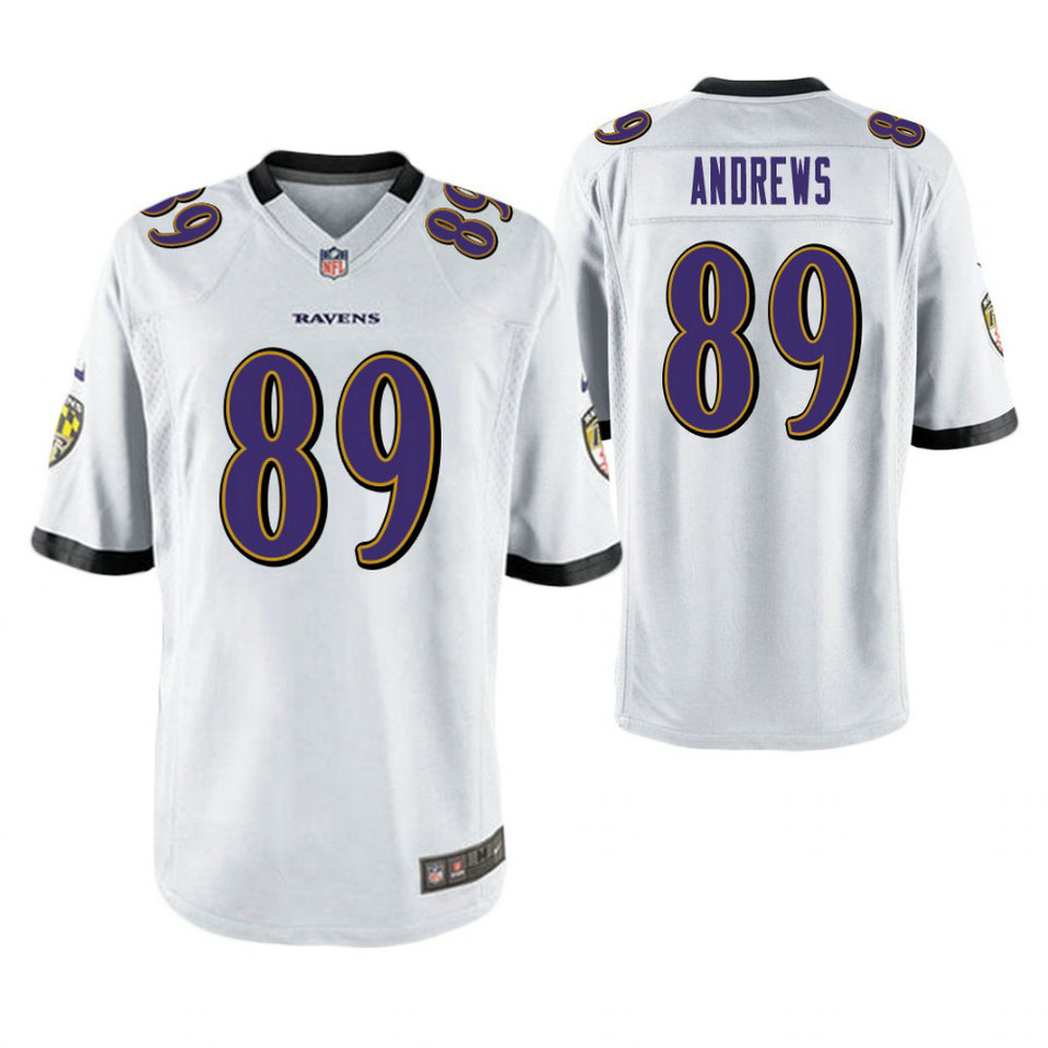 Baltimore Ravens #89 Mark Andrews White Game Jersey