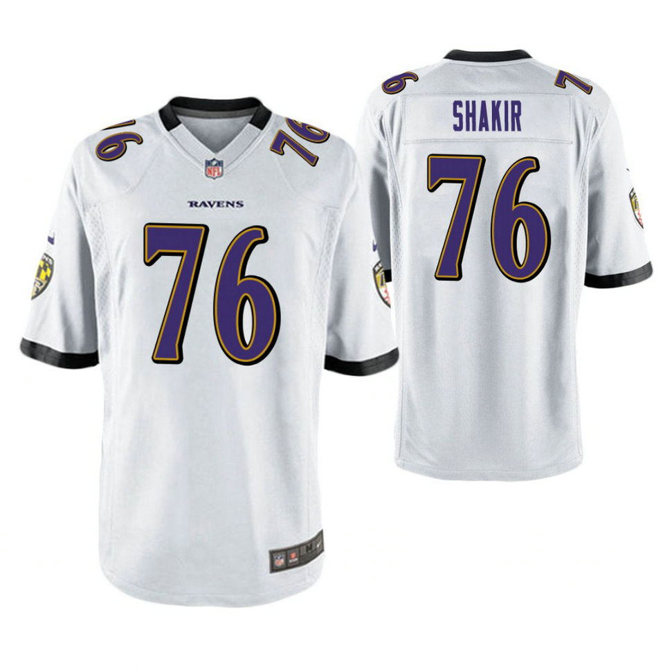 Baltimore Ravens #76 Maurquice Shakir White Game Jersey