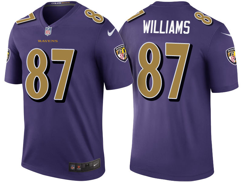 Baltimore Ravens #87 Maxx Williams Purple Color Rush Legend Jersey