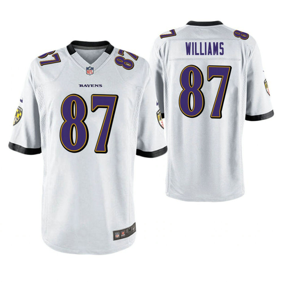 Baltimore Ravens #87 Maxx Williams White Game Jersey