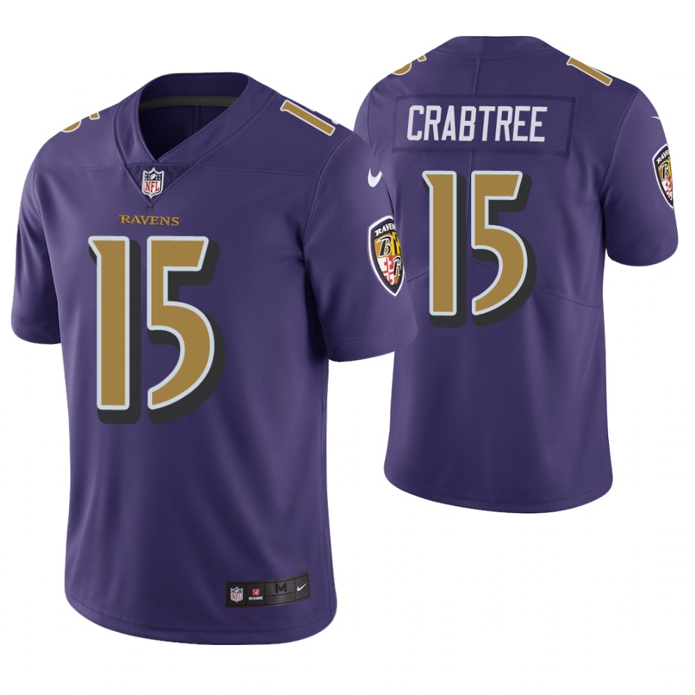 Baltimore Ravens #15 Michael Crabtree Purple Vapor Untouchable Color Rush Limited Jersey Baltimore Ravens #15 Michael Crabtree Purple Vapor Untouchable Color Rush Limited Jersey