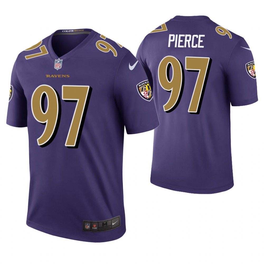 Baltimore Ravens #97 Michael Pierce Purple Color Rush Legend Jersey