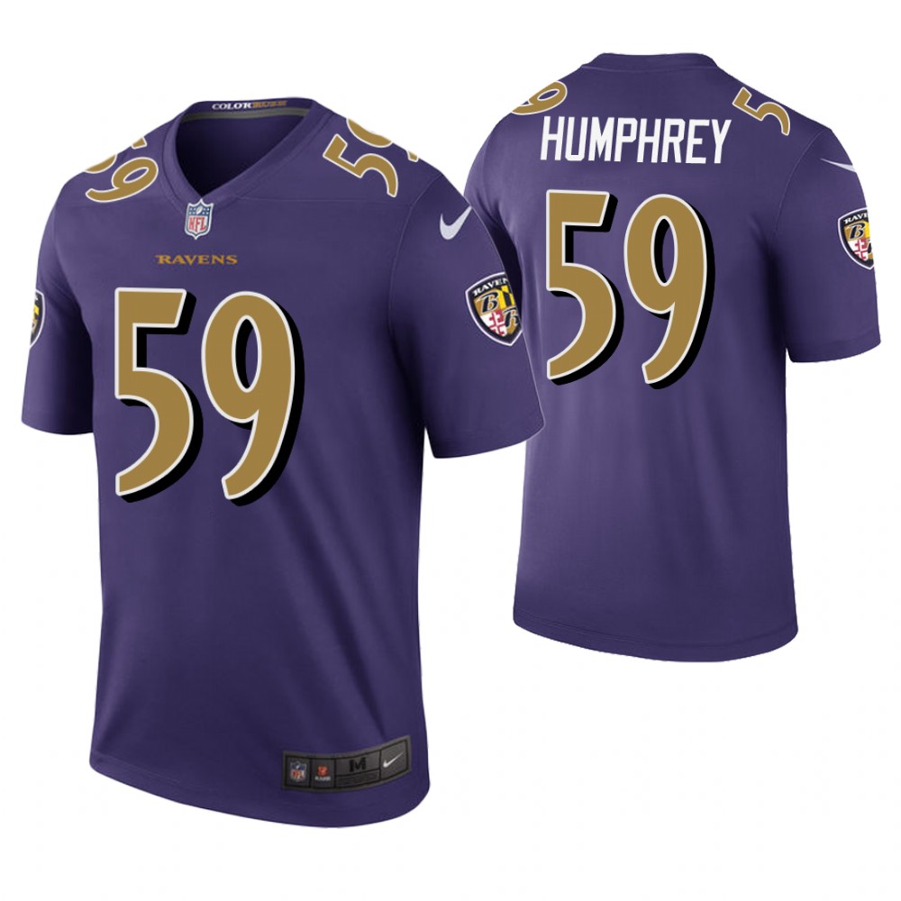 Baltimore Ravens #59 Myles Humphrey Purple Color Rush Legend Jersey