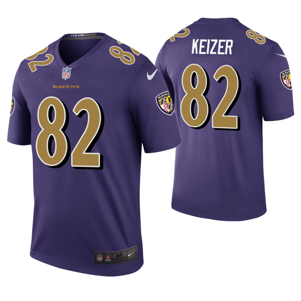 Baltimore Ravens #82 Nick Keizer Purple Color Rush Legend Jersey