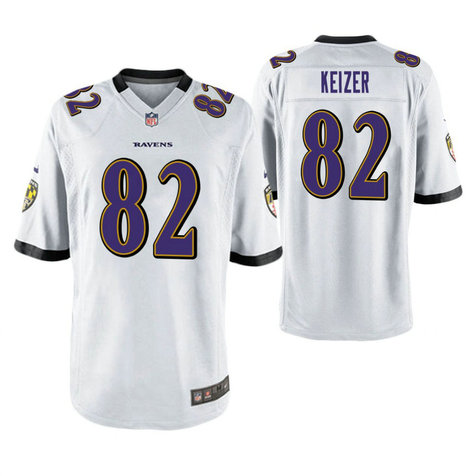 Baltimore Ravens #82 Nick Keizer White Game Jersey