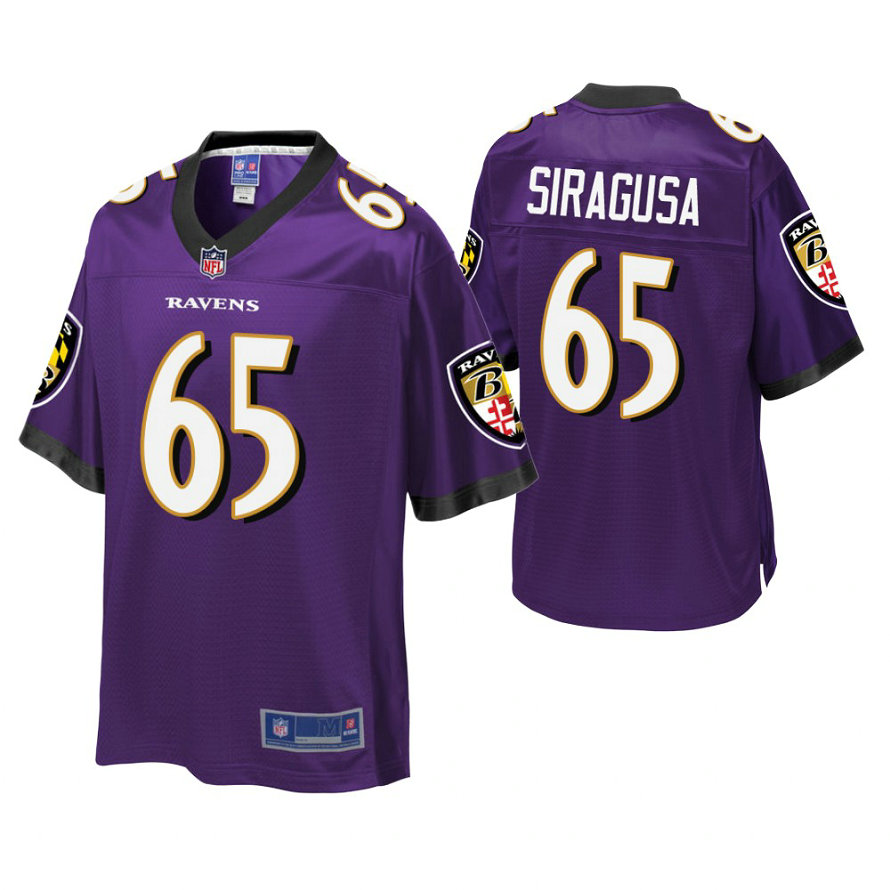 Youth Baltimore Ravens #65 Nico Siragusa Purple Player Pro Line Jersey