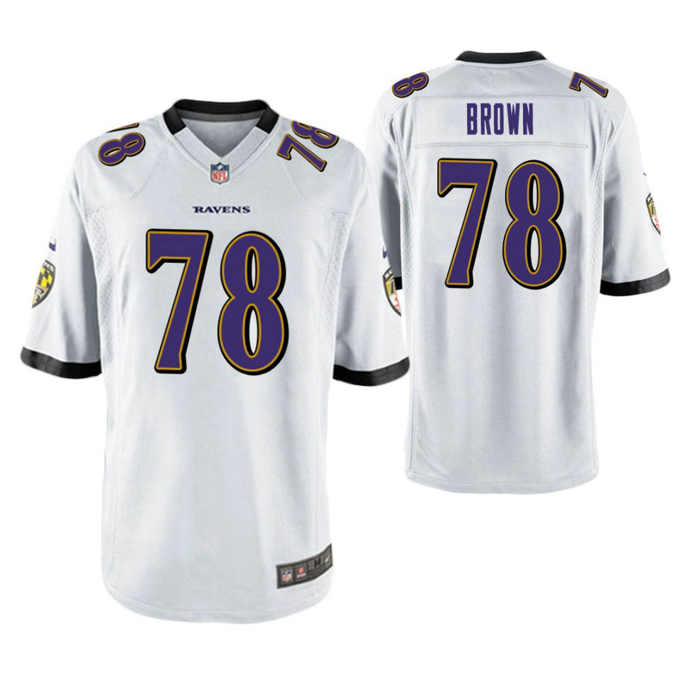 Baltimore Ravens #78 Orlando Brown White Game Jersey