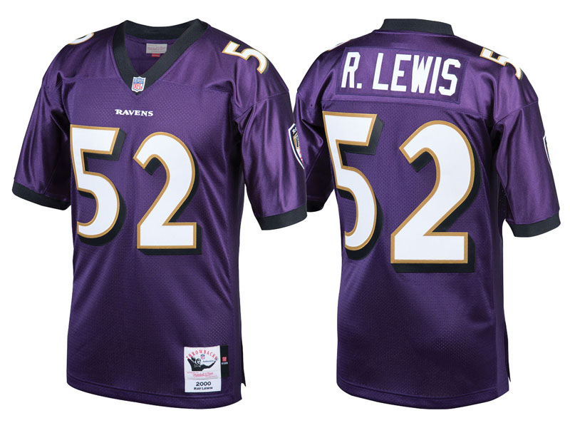 Baltimore Ravens #52 Ray Lewis Purple 2000 Authentic Retired Player Jersey