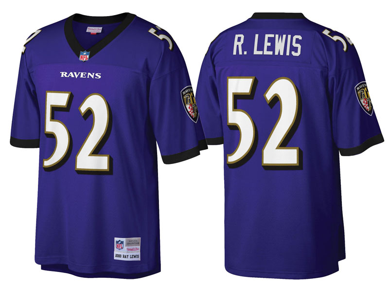 Baltimore Ravens #52 Ray Lewis Purple Retired Player Replica Jersey
