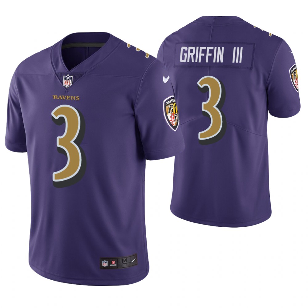 Baltimore Ravens #3 Robert Griffin III Purple Vapor Untouchable Color Rush Limited Jersey