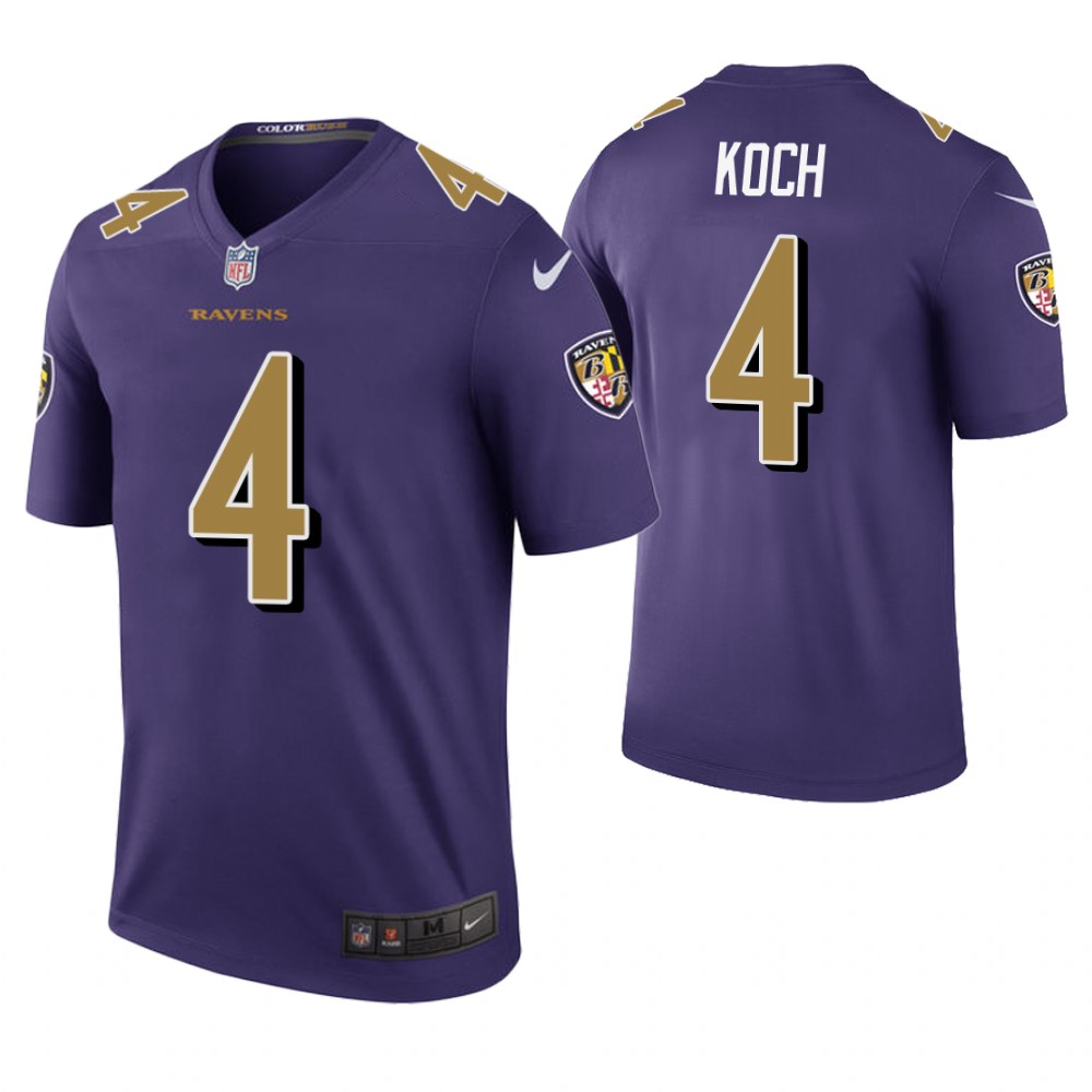 Baltimore Ravens #4 Sam Koch Purple Color Rush Legend Jersey