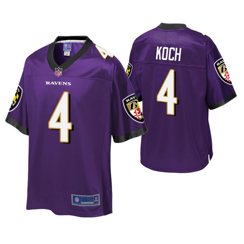 Youth Baltimore Ravens #4 Sam Koch Purple Player Pro Line Jersey
