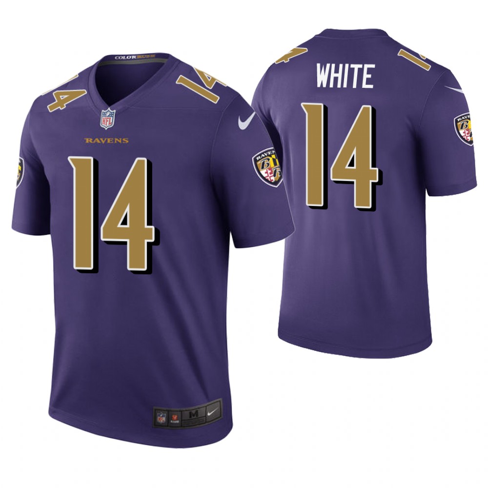 Baltimore Ravens #14 Tim White Purple Color Rush Legend Jersey Baltimore Ravens #14 Tim White Purple Color Rush Legend Jersey