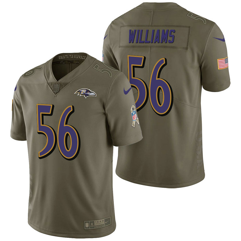 Baltimore Ravens #56 Tim Williams Olive 2017 Salute to Service Limited Jersey Baltimore Ravens #56 Tim Williams Olive 2017 Salute to Service Limited Jersey