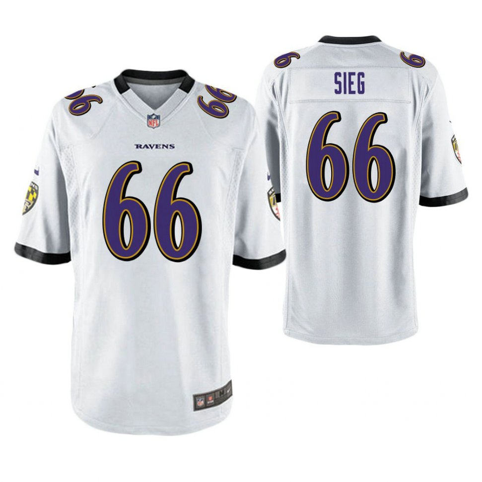 Baltimore Ravens #66 Trent Sieg White Game Jersey Baltimore Ravens #66 Trent Sieg White Game Jersey