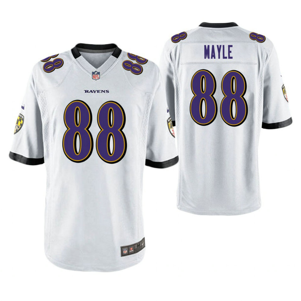 Baltimore Ravens #88 Vince Mayle White Game Jersey Baltimore Ravens #88 Vince Mayle White Game Jersey