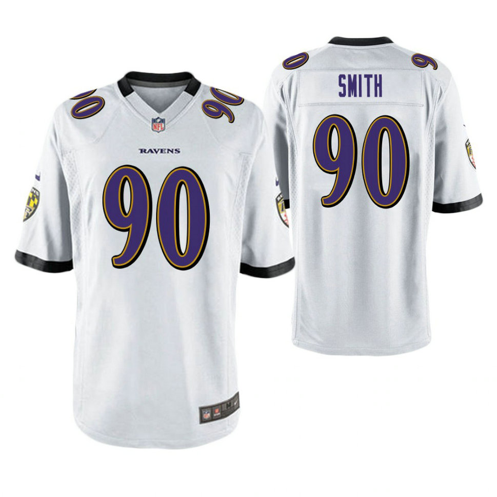 Baltimore Ravens #90 Za'Darius Smith White Game Jersey Baltimore Ravens #90 Za'Darius Smith White Game Jersey