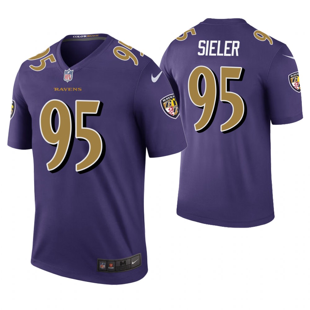 Baltimore Ravens #95 Zach Sieler Purple Color Rush Legend Jersey Baltimore Ravens #95 Zach Sieler Purple Color Rush Legend Jersey