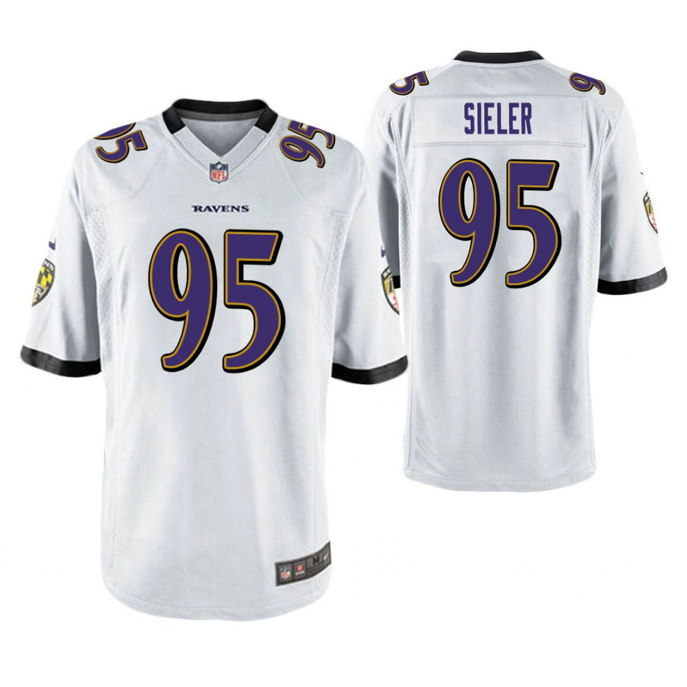 Baltimore Ravens #95 Zach Sieler White Game Jersey Baltimore Ravens #95 Zach Sieler White Game Jersey