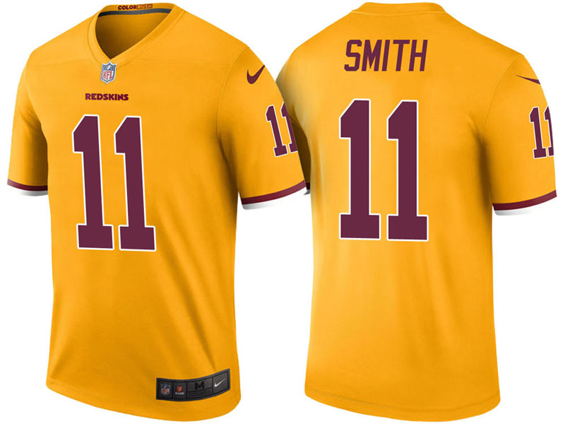 Washington Redskins #11 Alex Smith Gold Color Rush Legend Jersey