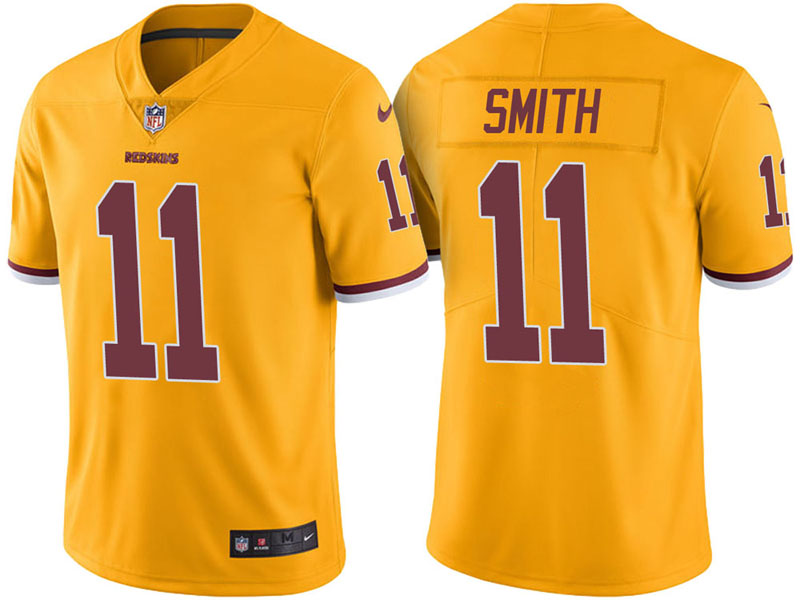 Washington Redskins #11 Alex Smith Gold Vapor Untouchable Color Rush Limited Jersey