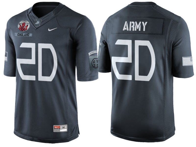 Rhyan England #20 Army Black Knights Anthracite Airborne Tribute College Football Jersey