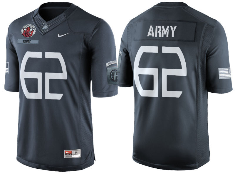 Rick Kurz #62 Army Black Knights Anthracite Airborne Tribute College Football Jersey