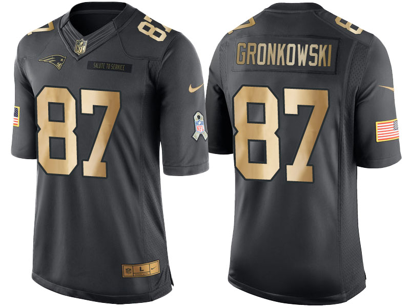 Patriots #87 Rob Gronkowski Anthracite 2016 Christmas Gold Salute to Service Jersey Patriots #87 Rob Gronkowski Anthracite 2016 Christmas Gold Salute to Service Jersey