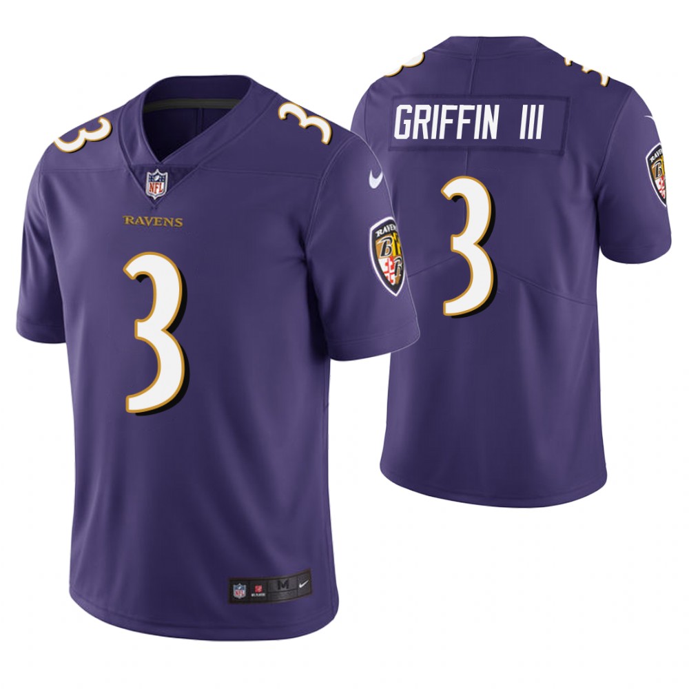 Baltimore Ravens #3 Robert Griffin III Purple Vapor Untouchable Limited Jersey