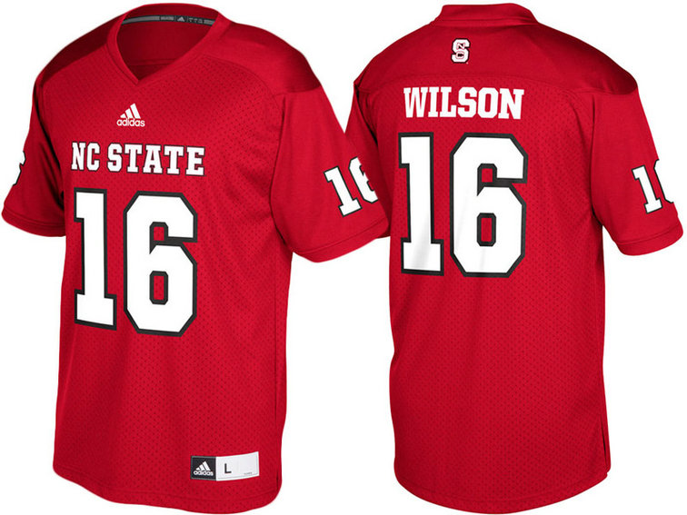 Russell Wilson #16 NC State Wolfpack Red Alumni Player College Football Jersey Russell Wilson #16 NC State Wolfpack Red Alumni Player College Football Jersey