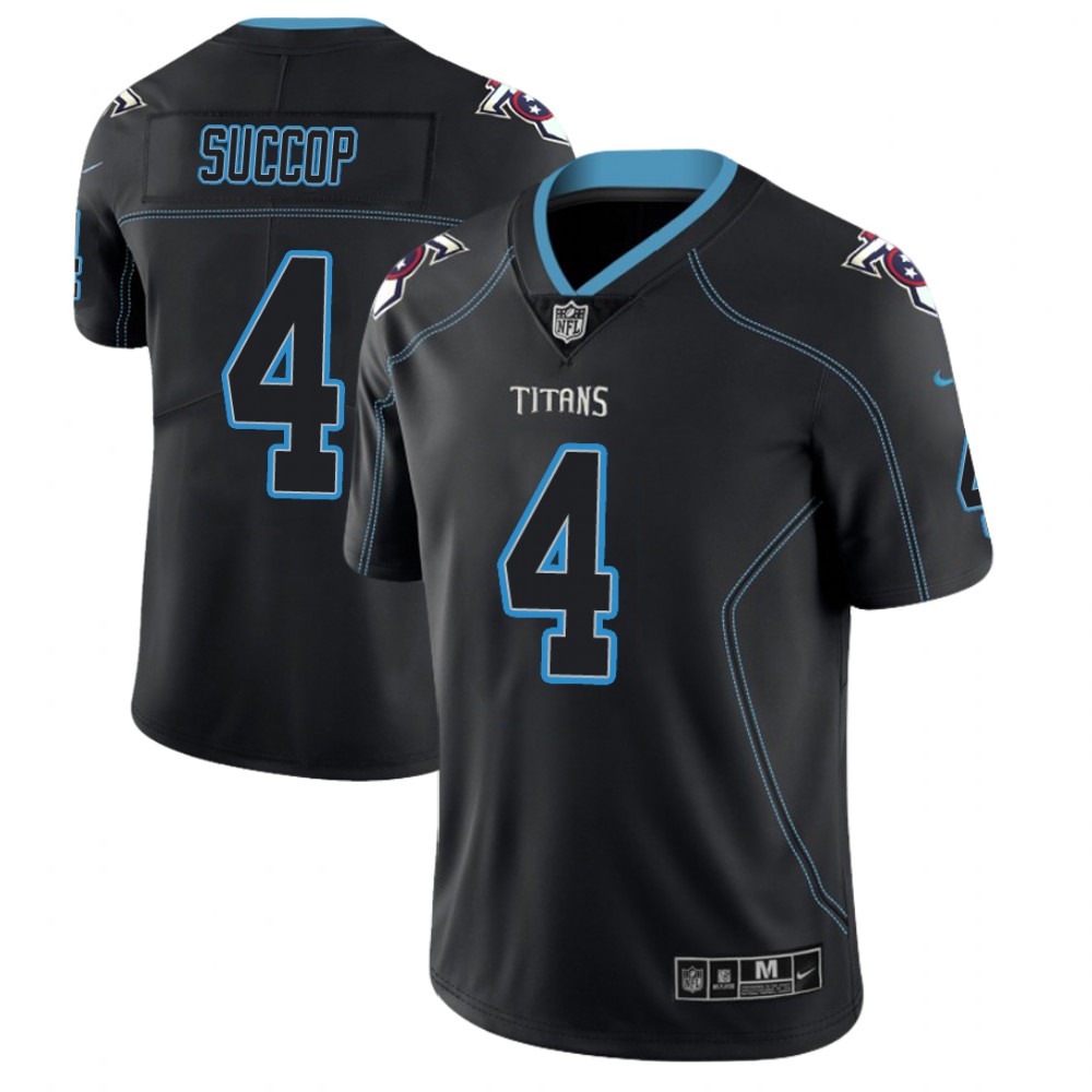 Tennessee Titans #4 Ryan Succop 2018 Lights Out Color Rush Limited Black Jersey Tennessee Titans #4 Ryan Succop 2018 Lights Out Color Rush Limited Black Jersey