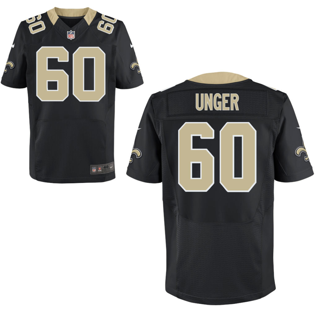 New Orleans Saints #60 Max Unger Black Elite Jersey New Orleans Saints #60 Max Unger Black Elite Jersey