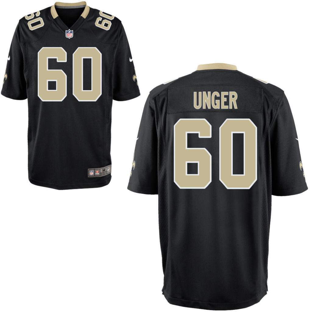 New Orleans Saints #60 Max Unger Black Game Jersey New Orleans Saints #60 Max Unger Black Game Jersey