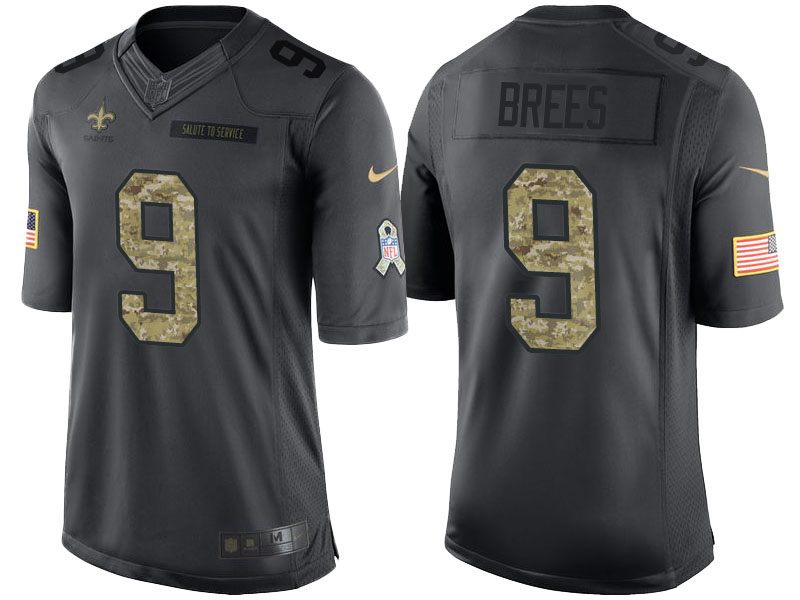 New Orleans Saints #9 Drew Brees Camo Anthracite 2016 Salute to Service Limited Jersey New Orleans Saints #9 Drew Brees Camo Anthracite 2016 Salute to Service Limited Jersey