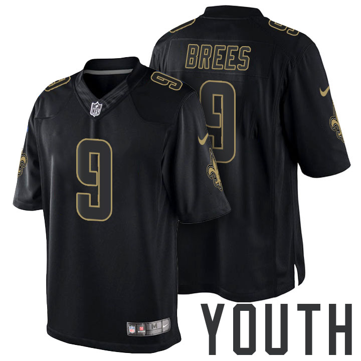 Youth New Orleans Saints #9 Drew Brees Black Impact Limited Jersey Youth New Orleans Saints #9 Drew Brees Black Impact Limited Jersey