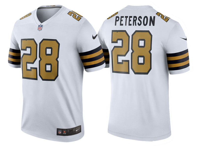 New Orleans Saints #28 Adrian Peterson White Color Rush Legend Jersey