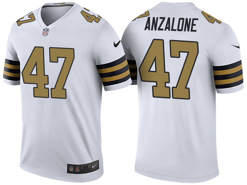 New Orleans Saints #47 Alex Anzalone White Color Rush Legend Jersey