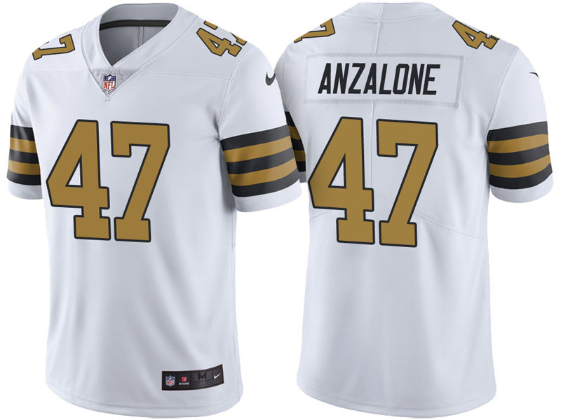 New Orleans Saints #47 Alex Anzalone White Vapor Untouchable Color Rush Limited Jersey