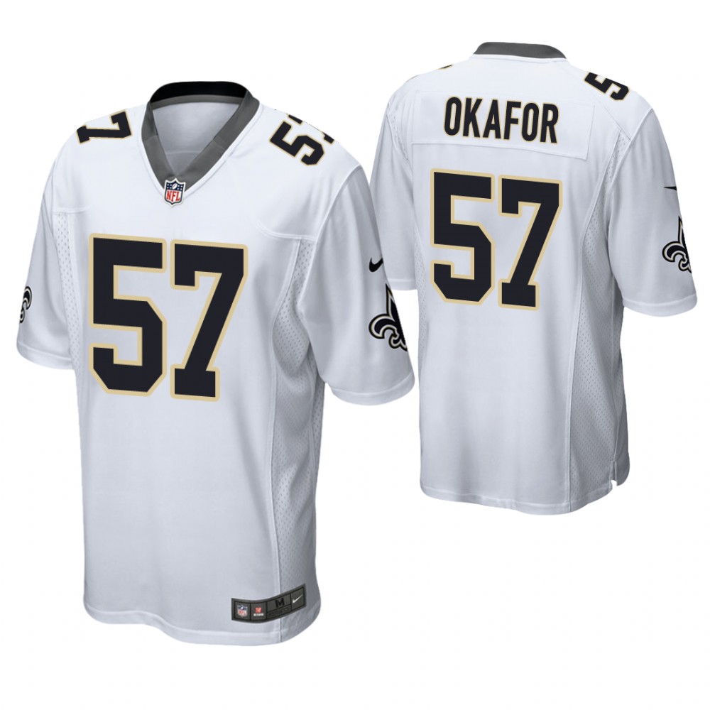 New Orleans Saints #57 Alex Okafor White Game Jersey