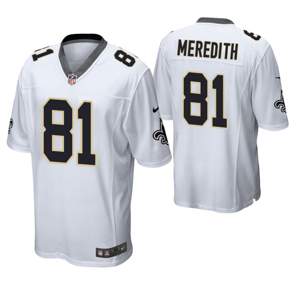 New Orleans Saints #81 Cameron Meredith White Game Jersey New Orleans Saints #81 Cameron Meredith White Game Jersey