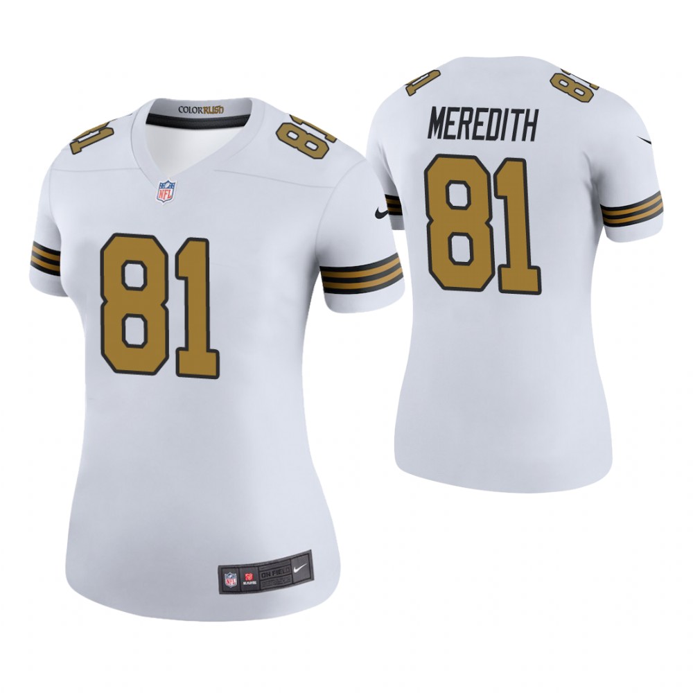 Women New Orleans Saints #81 Cameron Meredith White Color Rush Legend Jersey Women New Orleans Saints #81 Cameron Meredith White Color Rush Legend Jersey