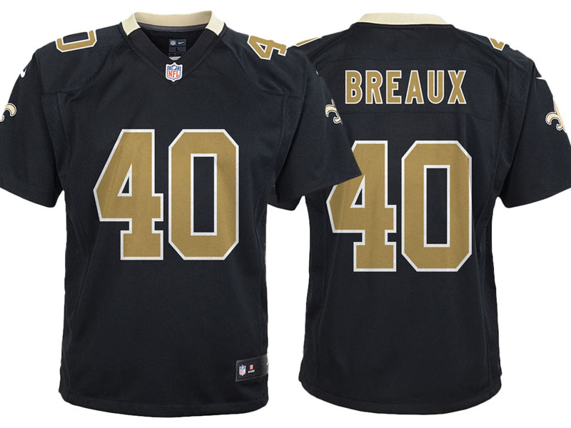 Youth New Orleans Saints #40 Delvin Breaux Black Game Jersey Youth New Orleans Saints #40 Delvin Breaux Black Game Jersey
