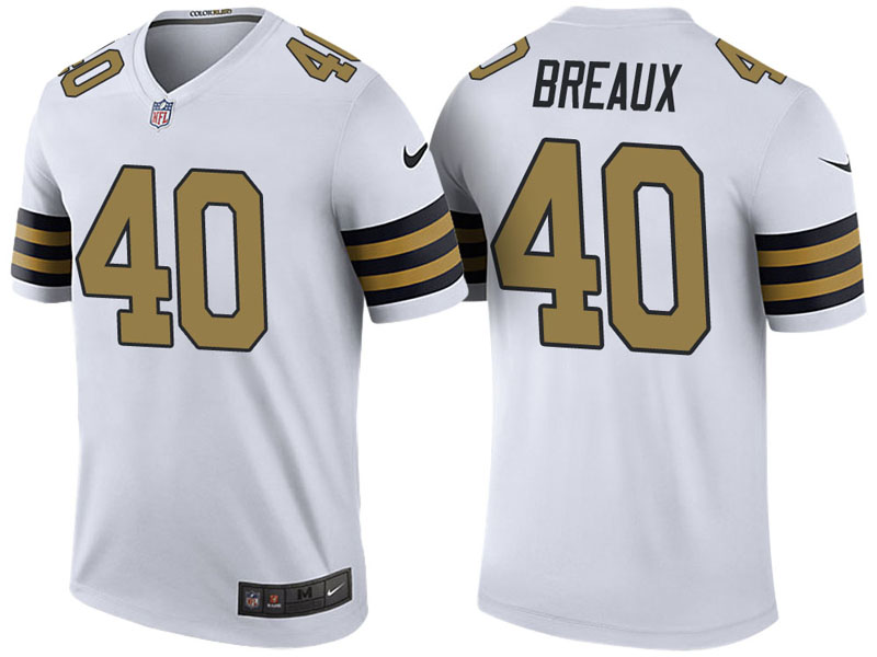 New Orleans Saints #40 Delvin Breaux White Color Rush Legend Jersey New Orleans Saints #40 Delvin Breaux White Color Rush Legend Jersey