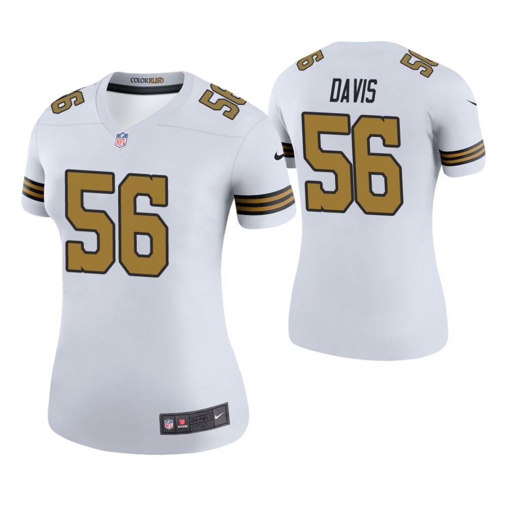 Women New Orleans Saints #56 Demario Davis White Color Rush Legend Jersey Women New Orleans Saints #56 Demario Davis White Color Rush Legend Jersey