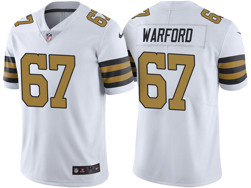 New Orleans Saints #67 Larry Warford White Vapor Untouchable Color Rush Limited Jersey New Orleans Saints #67 Larry Warford White Vapor Untouchable Color Rush Limited Jersey