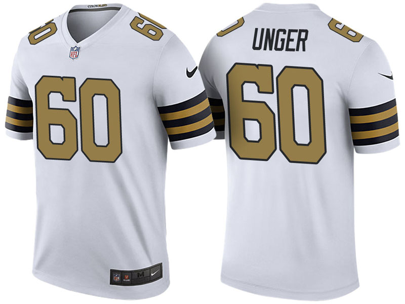 New Orleans Saints #60 Max Unger White Color Rush Legend Jersey New Orleans Saints #60 Max Unger White Color Rush Legend Jersey